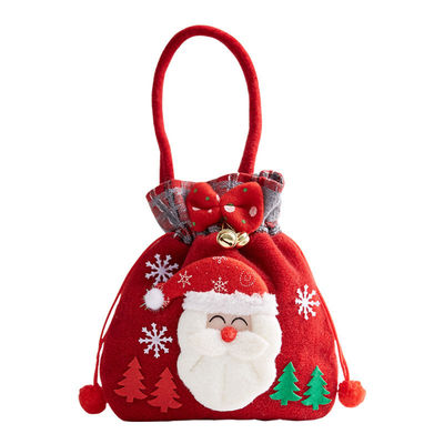 3D-Schneemann-Puppenbeutel mit Weihnachtsmann-Elchgriff OEM/ODM-Akzeptable Weihnachtssüßigkeitenbeutel
