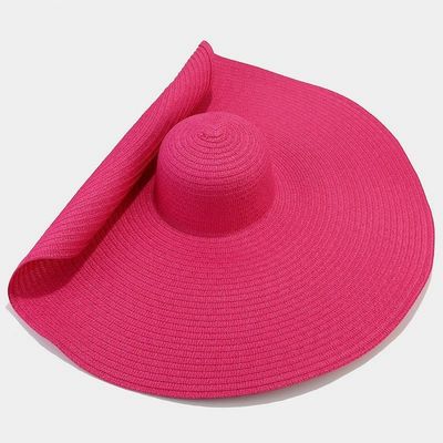 Silk Screen Printing Klappbarer Frauen Strohhut für den lässigen Sommer Strand Sonnenstrand