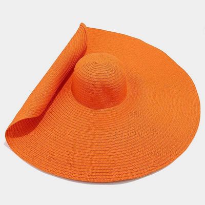 Silk Screen Printing Klappbarer Frauen Strohhut für den lässigen Sommer Strand Sonnenstrand