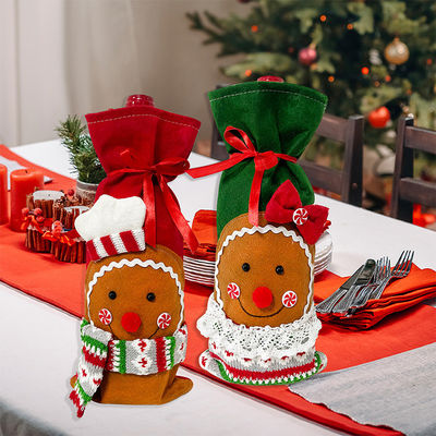 Weihnachtsweinflaschendeckel Tasche Schneemann Weihnachtsmann Champagnerflaschendeckel Ärmel Frohes Weihnachtsjahr Tischdekorationen