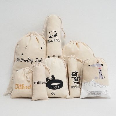 Bio-Baumwolle Muslin Double Shopping Leinwand Ziehseile Tasche Staubbeutel für Handtasche Schuh Custom Logo