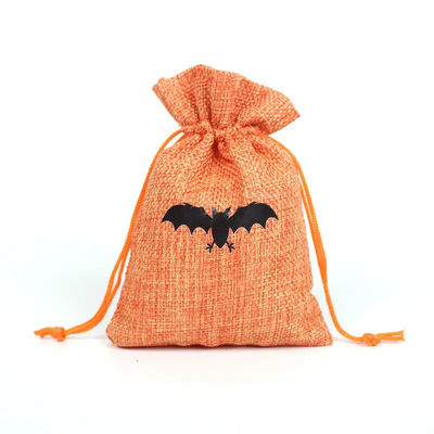 Shopping Kürbis Geschenkbeutel 9*12cm Orange Festival Halloween Schnürstrich Burlap Material