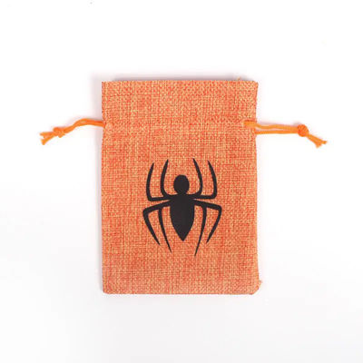 Shopping Kürbis Geschenkbeutel 9*12cm Orange Festival Halloween Schnürstrich Burlap Material