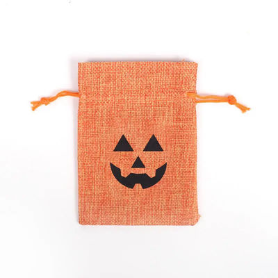 Shopping Kürbis Geschenkbeutel 9*12cm Orange Festival Halloween Schnürstrich Burlap Material