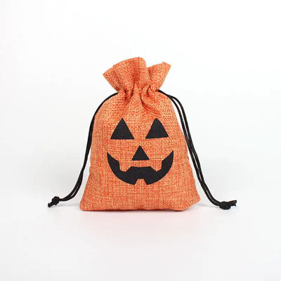 Shopping Kürbis Geschenkbeutel 9*12cm Orange Festival Halloween Schnürstrich Burlap Material