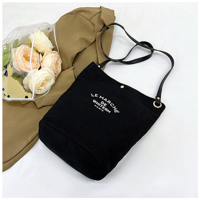 Neueste Modische Medium Canvas Weibliche Eimer Tasche für 2024 Sommer Crossbody Druck