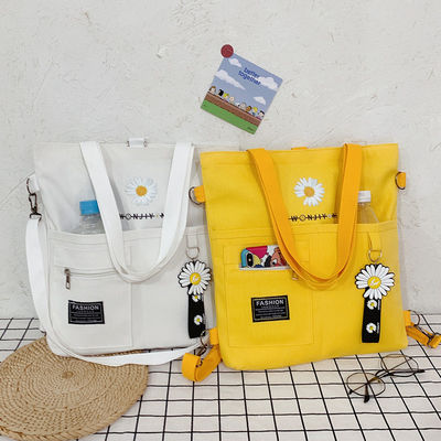 Leinwand Strauß Muster Tragbare Schulter Gelb Customized Printed Logo Tote Bag