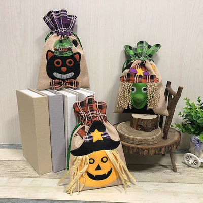 Passierte Farbe Halloween-Süßigkeiten Tasche mit Ziehseile Nicht gewebte kreative Geschenktasche