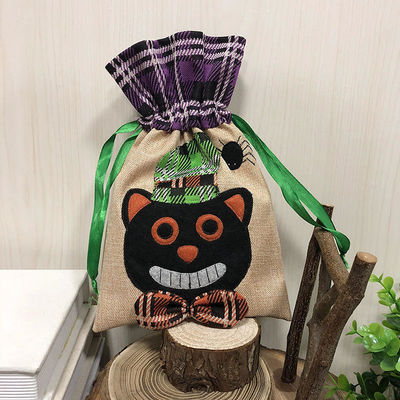 Passierte Farbe Halloween-Süßigkeiten Tasche mit Ziehseile Nicht gewebte kreative Geschenktasche