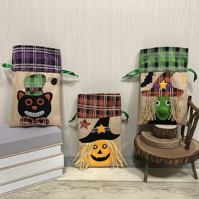 Passierte Farbe Halloween-Süßigkeiten Tasche mit Ziehseile Nicht gewebte kreative Geschenktasche
