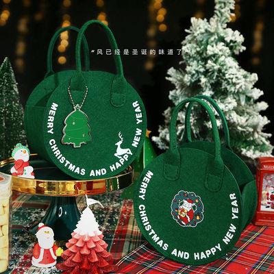 Modische Weihnachts-Felt-Tasche Roter Weihnachtsmann-Einkaufstasche mit rundem Geschenk-Taschen-Design