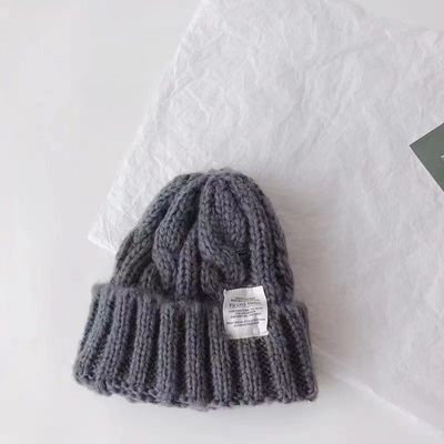 Custom Logo Feste Farbe Japanische Twist Strick Hut für Herbst und Winter Studenten