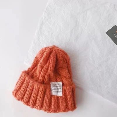Custom Logo Feste Farbe Japanische Twist Strick Hut für Herbst und Winter Studenten