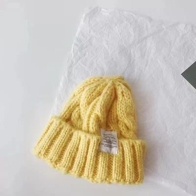 Custom Logo Feste Farbe Japanische Twist Strick Hut für Herbst und Winter Studenten