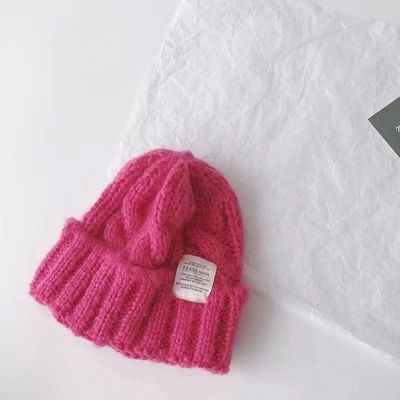 Custom Logo Feste Farbe Japanische Twist Strick Hut für Herbst und Winter Studenten