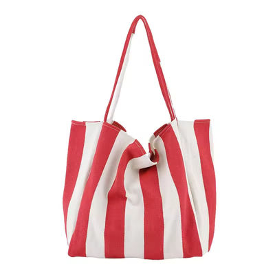 Customized Farbe Baumwolle Leinwandbeutel für den Einkauf OEM/ODM akzeptabel gestreifte Tote-Tasche