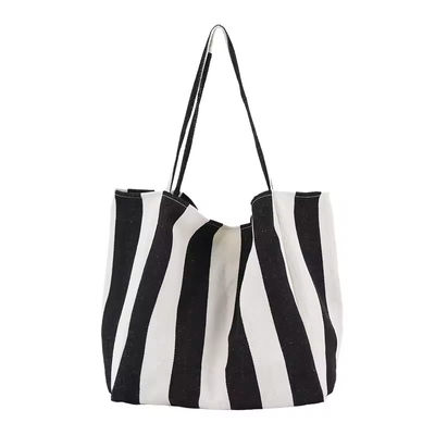 Customized Farbe Baumwolle Leinwandbeutel für den Einkauf OEM/ODM akzeptabel gestreifte Tote-Tasche