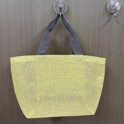Customized Logo Mesh Taschen Wiederverwendbares Nylon Wire Mesh Shopping Tote Bag Mesh Strandtasche