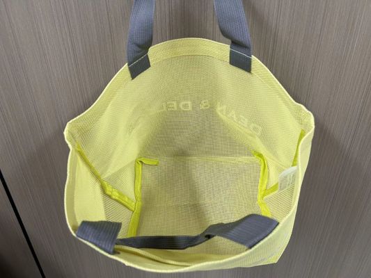 Customized Logo Mesh Taschen Wiederverwendbares Nylon Wire Mesh Shopping Tote Bag Mesh Strandtasche
