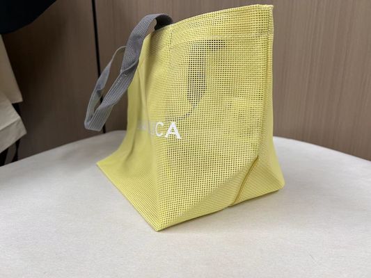 Customized Logo Mesh Taschen Wiederverwendbares Nylon Wire Mesh Shopping Tote Bag Mesh Strandtasche