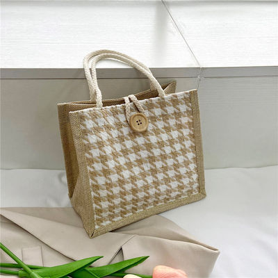 Umweltschonende Leinwand-Kupplungsart Niedrigmoq-Recycelbar einfaches hessisches Geschenk Mini-Jute-Taschen