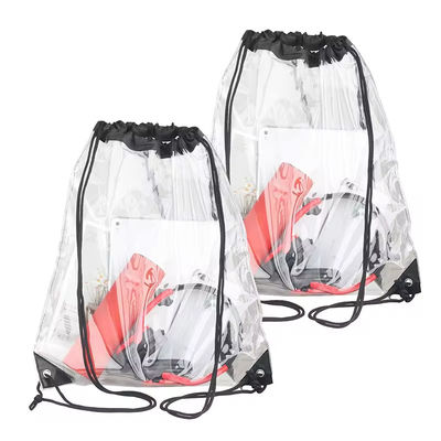 Vermarktung Wasserdichtes PVC Klar Rucksack Ziehseile Tasche Tasche mit individuell gedrucktem Design