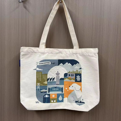 Neueste Modestyl Custom Printed Logo Design Baumwolltasche mit Reißverschluss und Leinwand