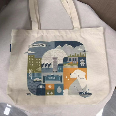 Neueste Modestyl Custom Printed Logo Design Baumwolltasche mit Reißverschluss und Leinwand