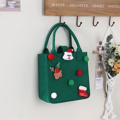 Rote Farbige Felttasche Custom Logo Akzeptiert Weihnachtsgeschenk Tasche für Ins Style