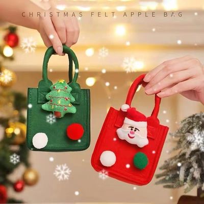 Rote Farbige Felttasche Custom Logo Akzeptiert Weihnachtsgeschenk Tasche für Ins Style