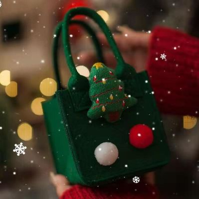 Rote Farbige Felttasche Custom Logo Akzeptiert Weihnachtsgeschenk Tasche für Ins Style