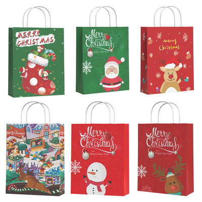 Custom Logo Akzeptiert FSC-zertifizierte Kraftpapiertüte für nachhaltige Weihnachtskäufe