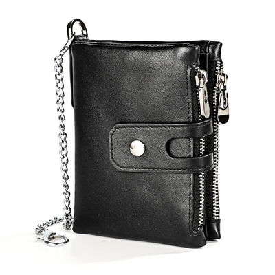Cowhide Mini Echte Leder Geldbörsen mit RFID Blockierung und Luxus Gents Anpassung