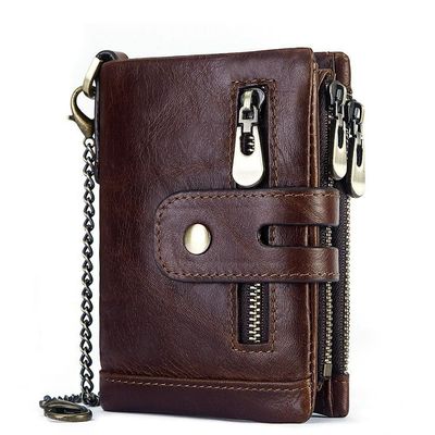 Cowhide Mini Echte Leder Geldbörsen mit RFID Blockierung und Luxus Gents Anpassung