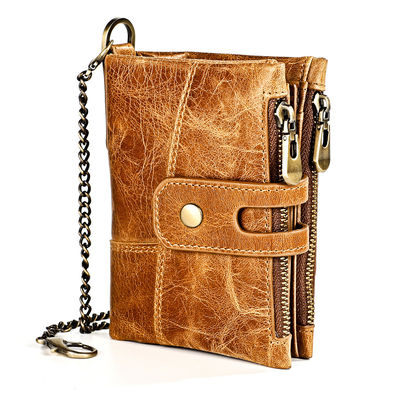 Cowhide Mini Echte Leder Geldbörsen mit RFID Blockierung und Luxus Gents Anpassung
