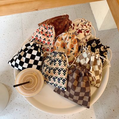 Custom Logo Druck Leinwand Baumwolle Schmuck Tasche Ziehseile Schuhtasche für Mode Stil
