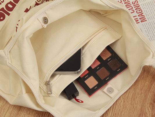 Handgeführter Stil Custom Vollgedruckte Logo Große Leinwand Tote Tasche für Shopping und Strand