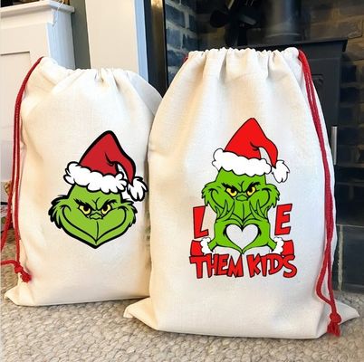 Customized Farbsublimation Weihnachtsschnur Tasche für individuelle Geschenkverpackung