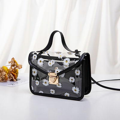 Komposit-Tote-Handtasche für Frauen mit Straußmuster und durchsichtigem PVC-Material
