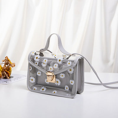 Komposit-Tote-Handtasche für Frauen mit Straußmuster und durchsichtigem PVC-Material
