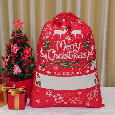 Neueste Modische 2024 Weihnachtsgeschenk Tasche Weihnachtsmann Säcke Ziehseile Tasche kundenspezifische Farbe