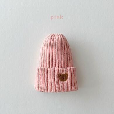 Herbst-Winter-Kinder Massivfarbige Strickhüte für Kinder Mädchen Jungen 10x9.5cm Kapuzen