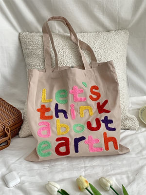 Benutzerdefiniertes Logo Akzeptiert Straußmuster Baumwoll-Tote-Taschen für umweltfreundliches Einkaufen