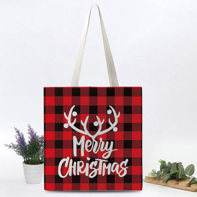 Custom Printed Heavy Duty Cotton Canvas Tote Bag zum Einkaufen beim Weihnachtsfest