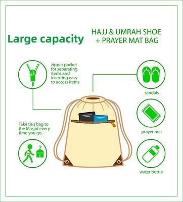 Customized Logo HAJJ Schnurbeutel Wasserdicht Sublimation Schnur Rucksack