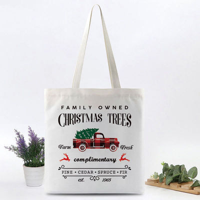 Custom Printed Heavy Duty Cotton Canvas Tote Bag zum Einkaufen beim Weihnachtsfest