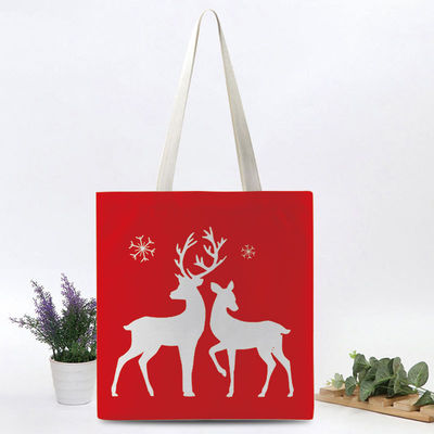 Custom Printed Heavy Duty Cotton Canvas Tote Bag zum Einkaufen beim Weihnachtsfest