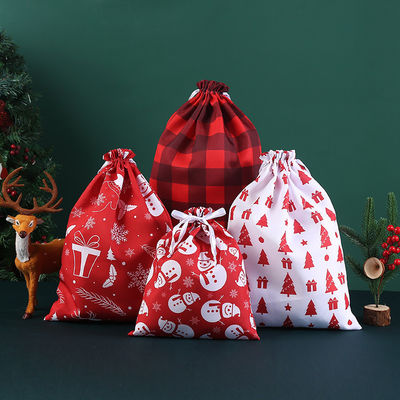 Briefmuster Typ Großes Ziehseil Taschen Weihnachts-Baumwoll-Tasche Weihnachtsmann-Taschen Geschenktasche