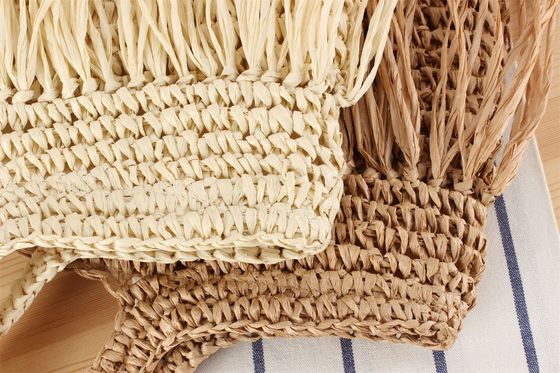 2024 Großkapazität Frauen Papier Stroh Strand Tote Handtasche Mit Tassel Neueste modische