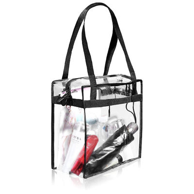 Keine Dekoration Klar PVC-Tote-Tasche mit Reißverschluss und verstellbarem Band